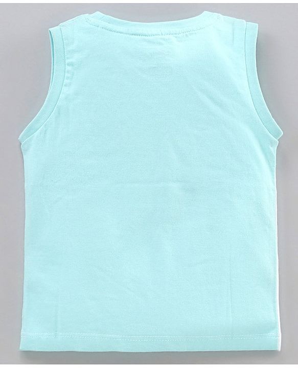 Babyhug Sleeveless T-Shirt Car Print - Blue White