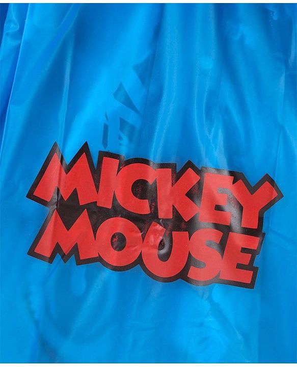 Babyhug Full Sleeves Hooded Raincoat Disney Mickey Print - Blue
