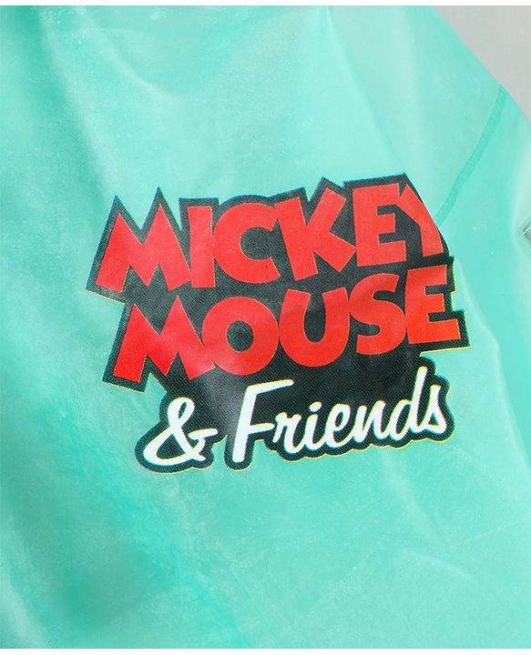 Babyhug Full Sleeves Hooded Raincoat Disney Micky Mouse & Friends Print - Sky Blue
