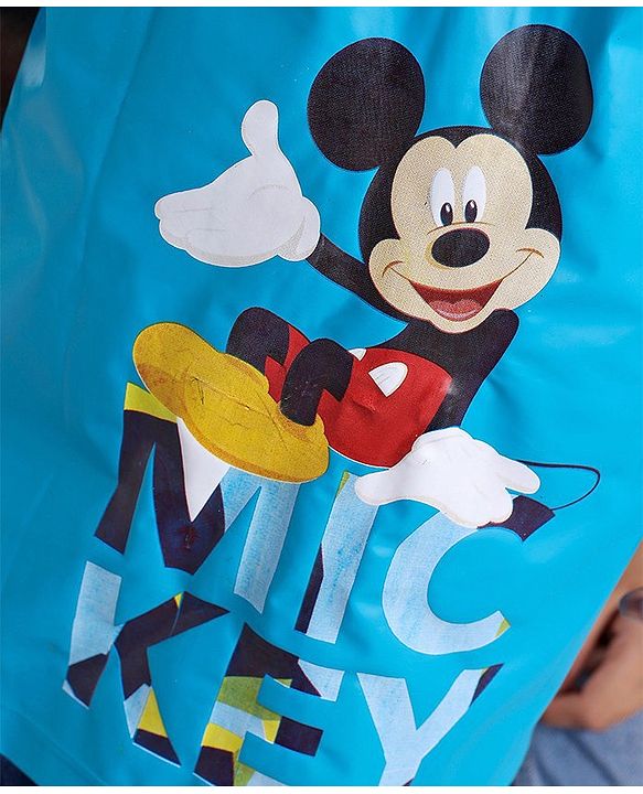 Babyhug Full Sleeves Hooded Raincoat Disney Mickey Mouse Print - Blue