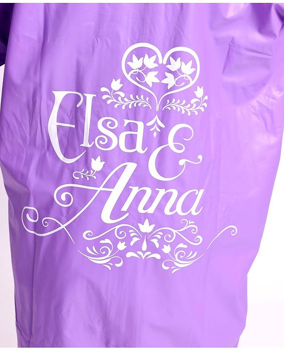 Babyhug Full Sleeves Hooded Raincoat Disney Princess Print - Purple