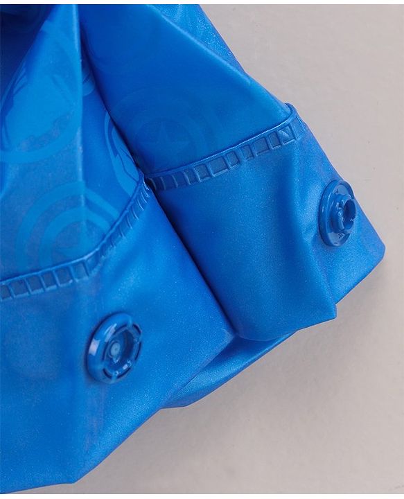Babyhug Full Sleeves Hooded Raincoat Marvel Avengers Print - Blue