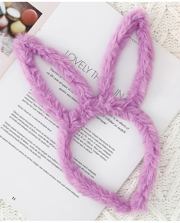 Babyhug Bunny Shaped Hair Bands Pack Of 3 - Pink Blue And Purple