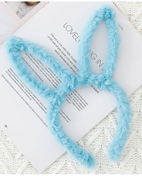 Babyhug Bunny Shaped Hair Bands Pack Of 3 - Pink Blue And Purple