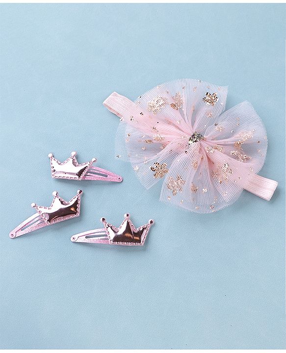 Babyhug Free Size Hair Accessories Combo Set - Pink