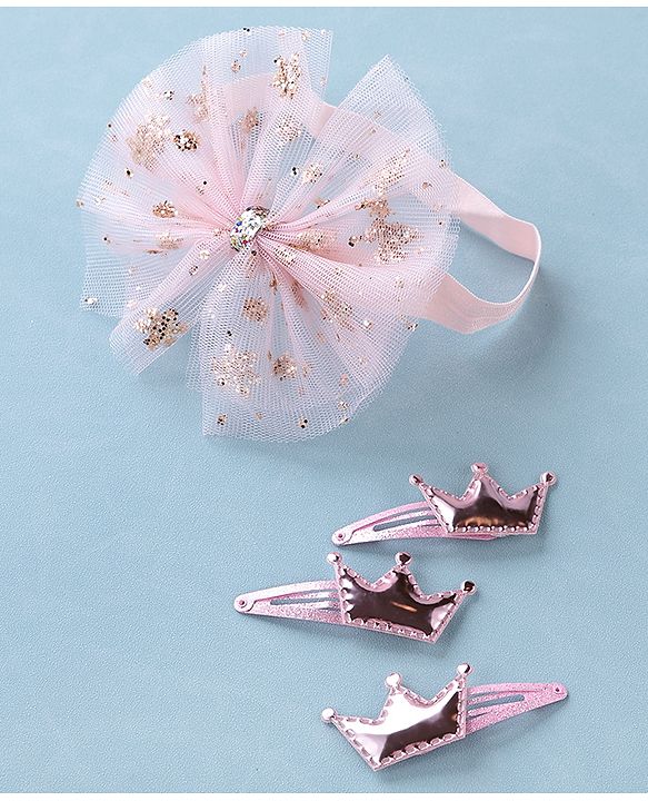 Babyhug Free Size Hair Accessories Combo Set - Pink