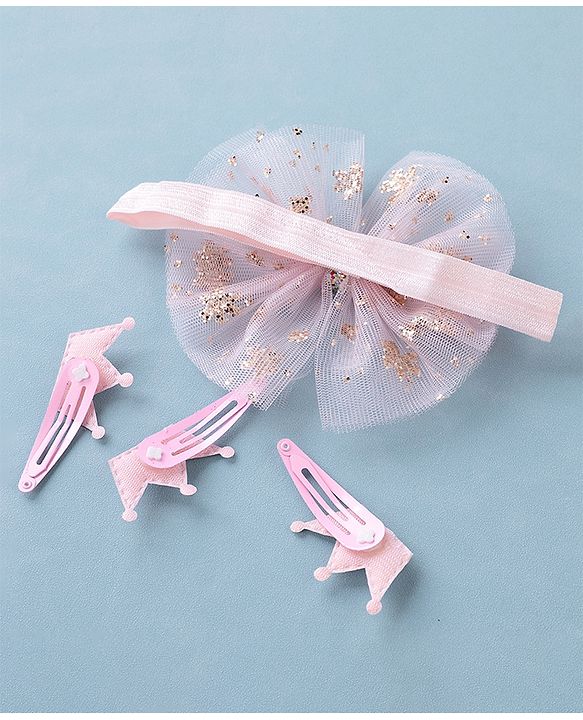 Babyhug Free Size Hair Accessories Combo Set - Pink