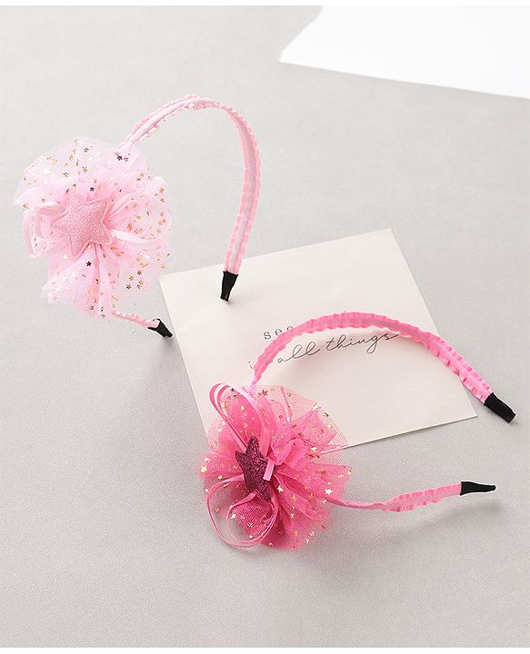 Babyhug Floral Hair Bands Pack Of 2 - Pink