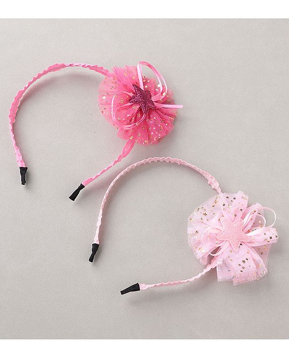 Babyhug Floral Hair Bands Pack Of 2 - Pink