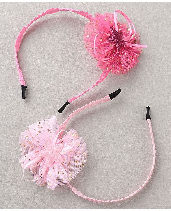 Babyhug Floral Hair Bands Pack Of 2 - Pink