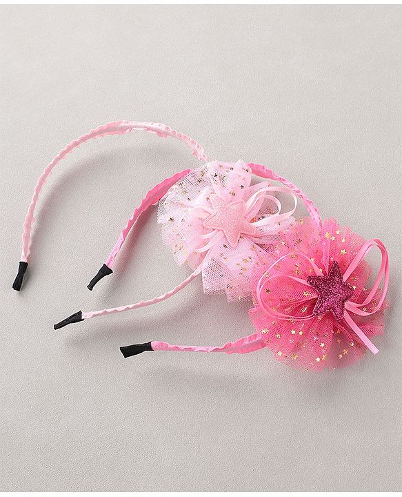 Babyhug Floral Hair Bands Pack Of 2 - Pink