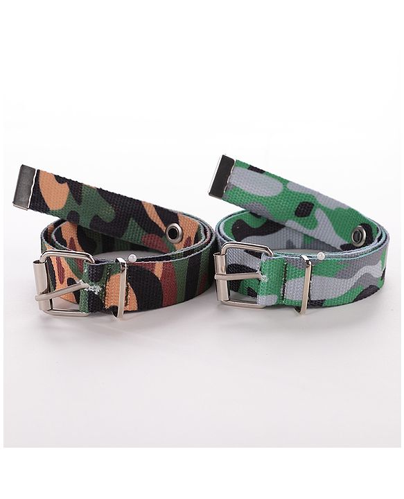 Babyhug Camouflage Belts Pack Of 2 - Multicolour