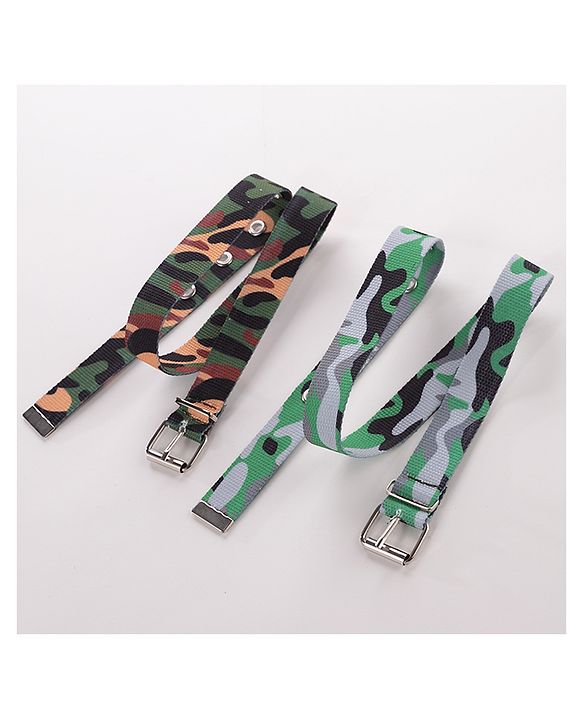 Babyhug Camouflage Belts Pack Of 2 - Multicolour