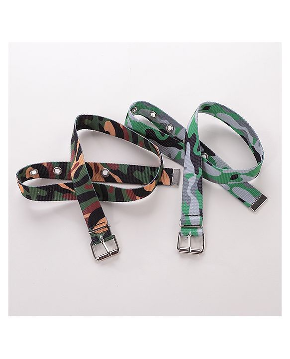 Babyhug Camouflage Belts Pack Of 2 - Multicolour