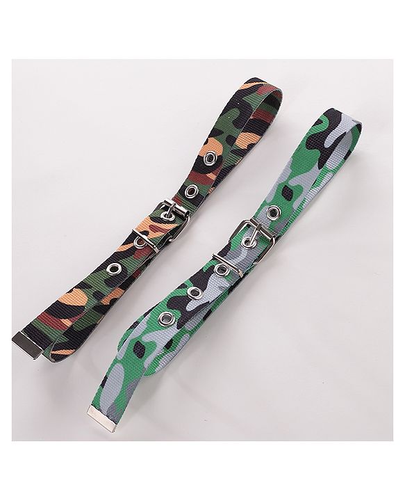Babyhug Camouflage Belts Pack Of 2 - Multicolour
