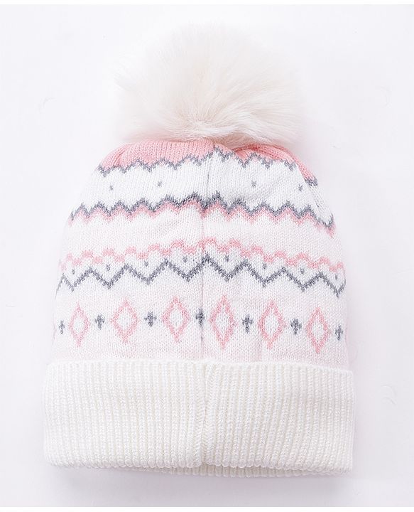 Babyhug Striped Woollen Cap Mutlicolour - Diameter 10 cm
