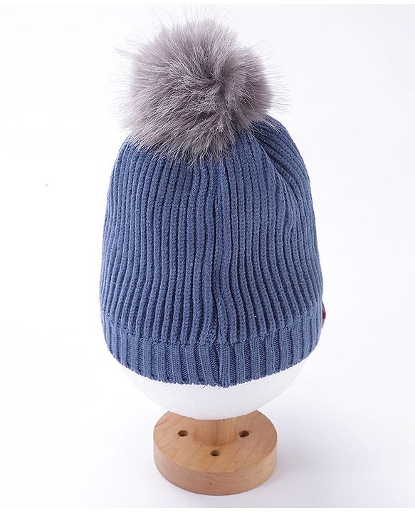 Babyhug Woollen Cap Patch Work Blue - Diameter 11 cm