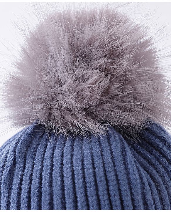Babyhug Woollen Cap Patch Work Blue - Diameter 11 cm