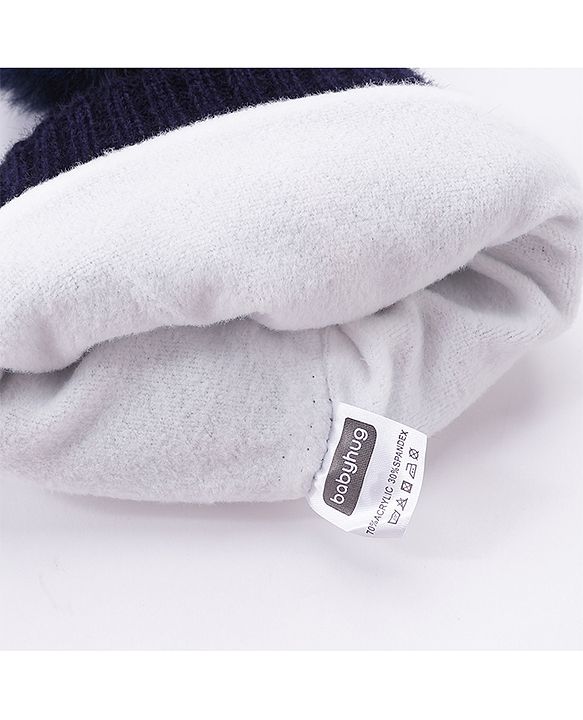 Babyhug Woollen Cap Gloves With Muffler Multicolour - Cap Diameter 8.5 cm
