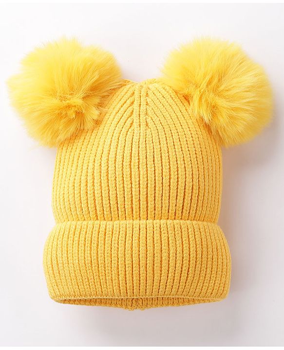 Babyhug Woollen Cap Gloves With Muffler - Yellow