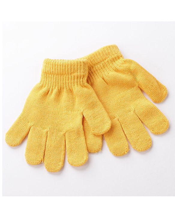 Babyhug Woollen Cap Gloves With Muffler - Yellow