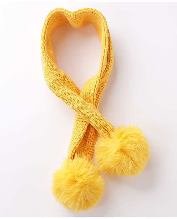 Babyhug Woollen Cap Gloves With Muffler - Yellow