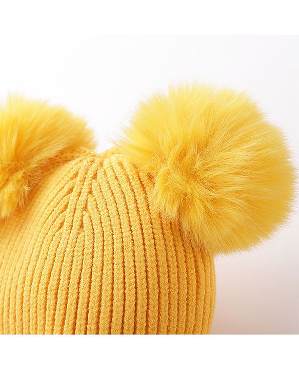 Babyhug Woollen Cap Gloves With Muffler - Yellow