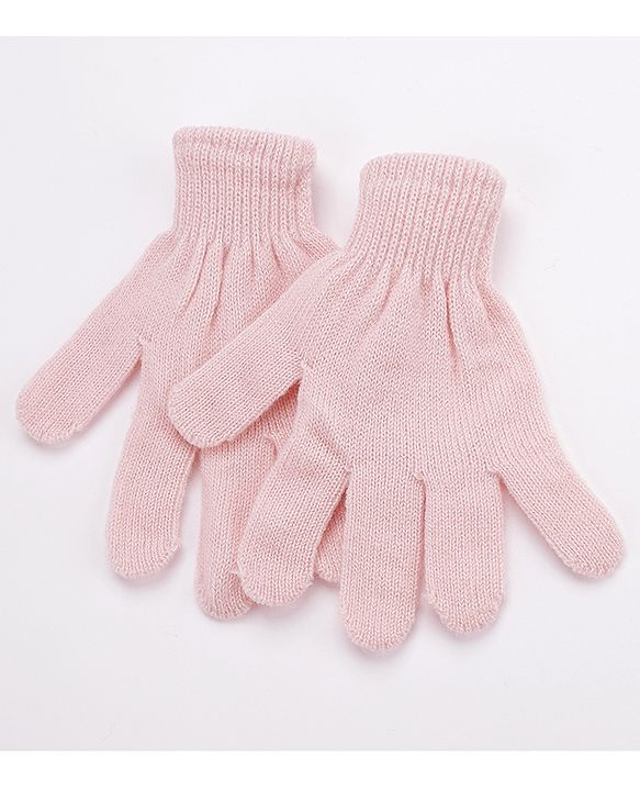 Babyhug Woollen Cap Gloves With Muffler Eye Print Pink - Cap Diameter 11 cm