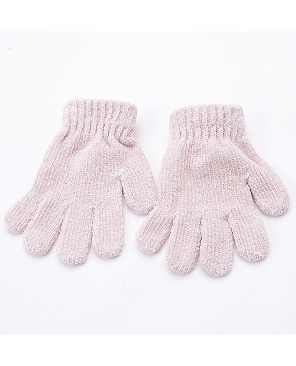 Babyhug Woollen Cap Muffler & Hand Gloves Off White - Diameter 12 cm