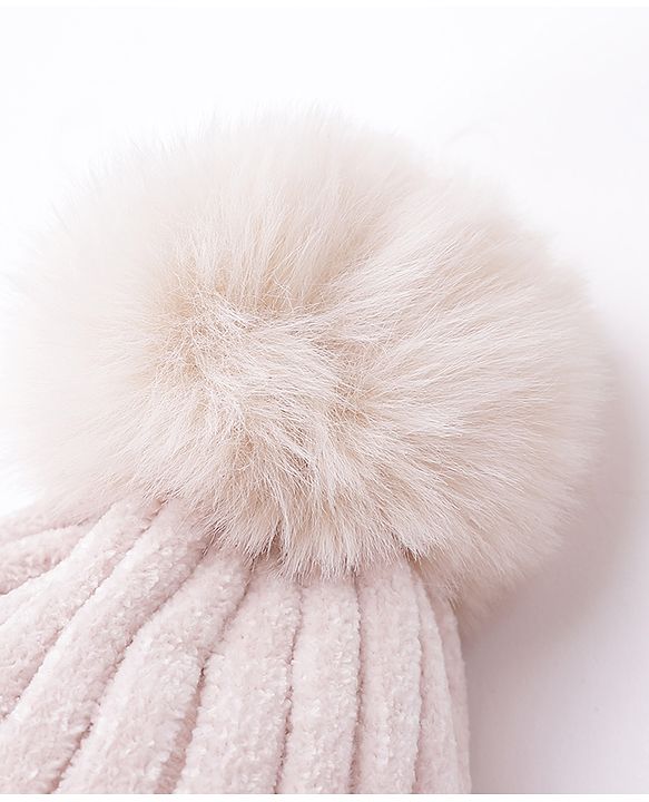 Babyhug Woollen Cap Muffler & Hand Gloves Off White - Diameter 12 cm