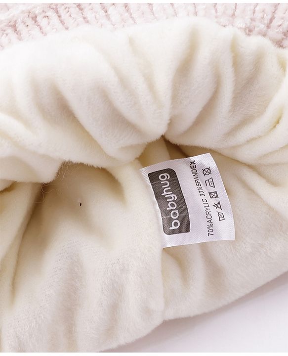Babyhug Woollen Cap Muffler & Hand Gloves Off White - Diameter 12 cm