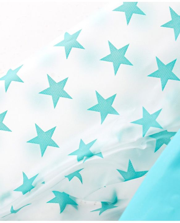 Babyhug Full Sleeves Hooded Raincoat Shark Print - Blue