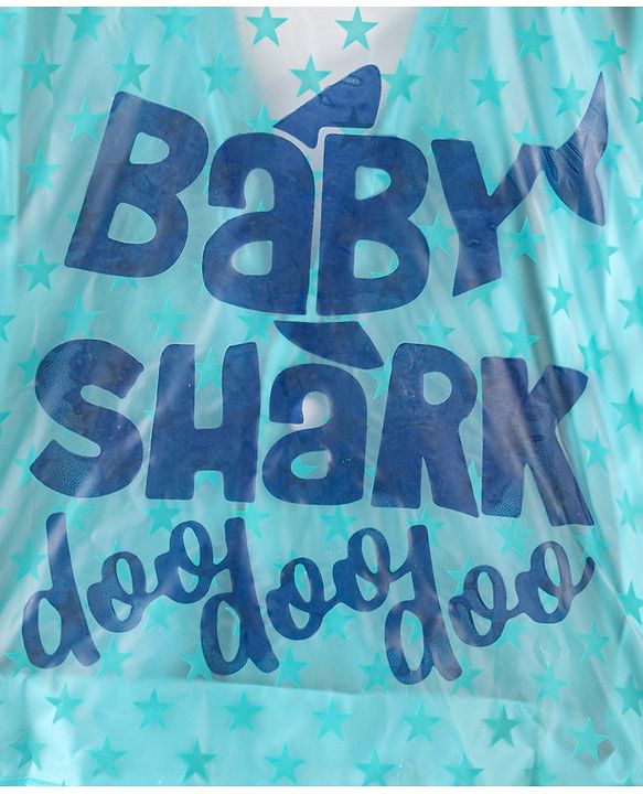 Babyhug Full Sleeves Hooded Raincoat Shark Print - Blue