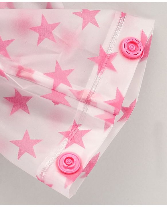 Babyhug Full Sleeves Hooded Raincoat Owl Print - Pink