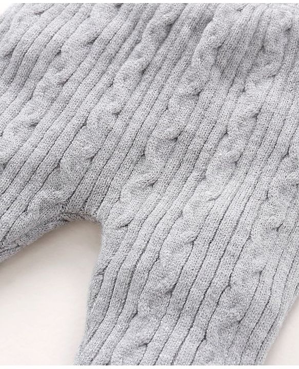 Babyhug Sweater Knit Bootie Leggings - Grey