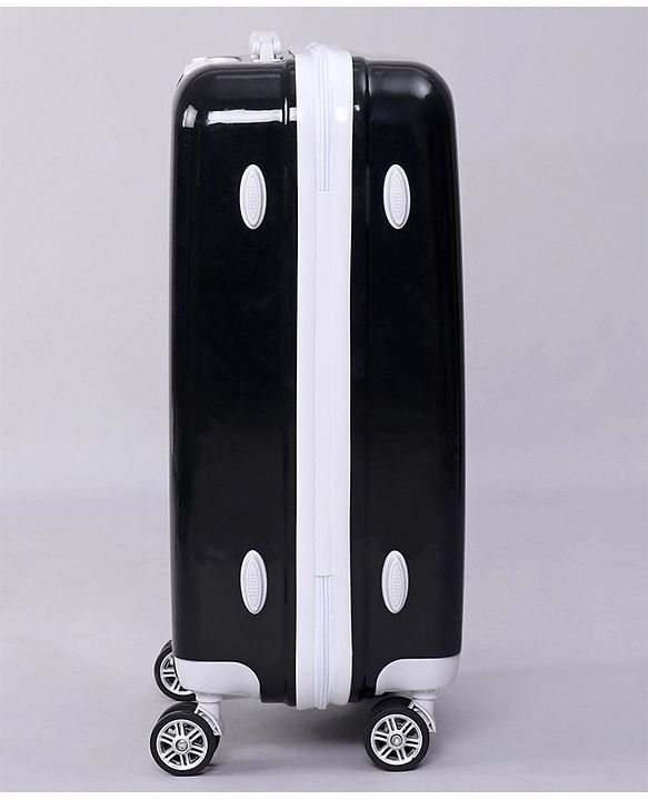 Pine Kids Trolley Luggage Bags Black - 22 inch| Shock Resistant| Telescopic Handle| Water Resistant| Easy Zipper Closure| Durable Wheels| Number Lock