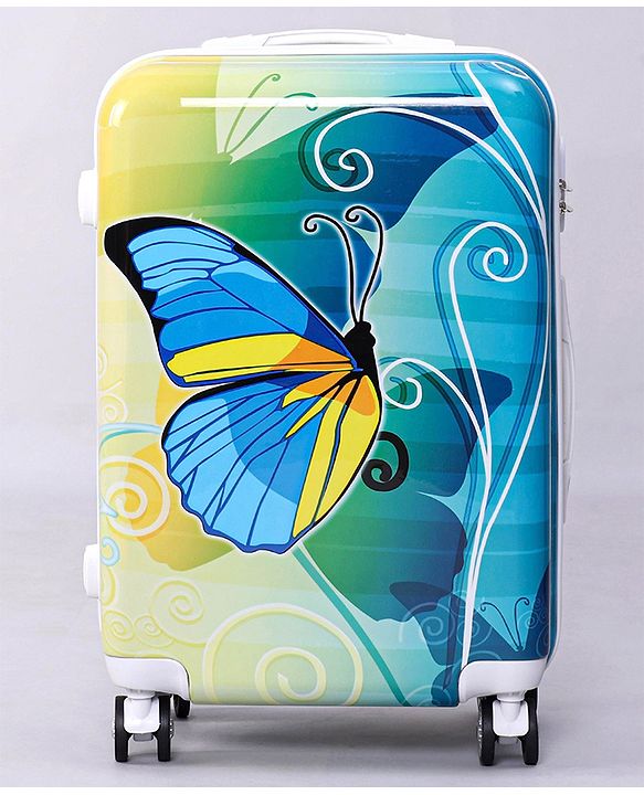 Pine Kids Trolley Luggage Bags Blue - 22 inch| Shock Resistant| Telescopic Handle| Water Resistant| Easy Zipper Closure| Durable Wheels| Number Lock