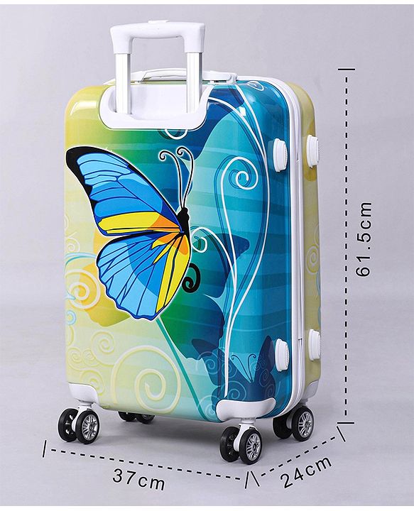 Pine Kids Trolley Luggage Bags Blue - 22 inch| Shock Resistant| Telescopic Handle| Water Resistant| Easy Zipper Closure| Durable Wheels| Number Lock