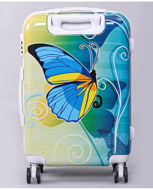 Pine Kids Trolley Luggage Bags Blue - 22 inch| Shock Resistant| Telescopic Handle| Water Resistant| Easy Zipper Closure| Durable Wheels| Number Lock