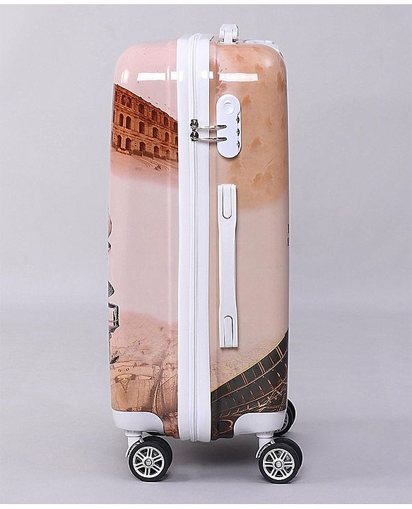 Pine Kids Trolley Luggage Bags Brown - 22 inch| Shock Resistant| Telescopic Handle| Water Resistant| Easy Zipper Closure| Durable Wheels| Number Lock