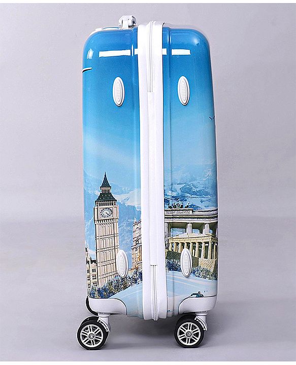 Pine Kids Trolley Luggage Bags Blue - 22 inch| Shock Resistant| Telescopic Handle| Water Resistant| Easy Zipper Closure| Durable Wheels| Number Lock