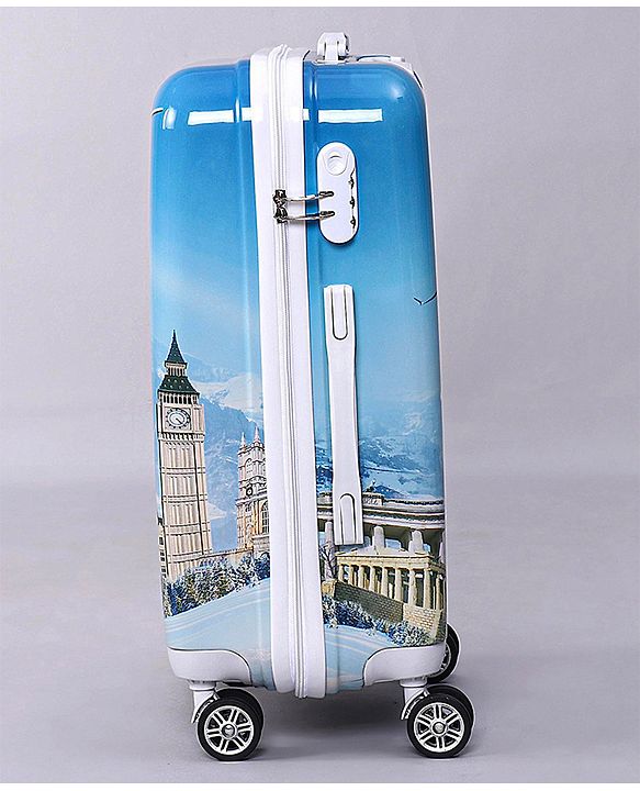 Pine Kids Trolley Luggage Bags Blue - 22 inch| Shock Resistant| Telescopic Handle| Water Resistant| Easy Zipper Closure| Durable Wheels| Number Lock
