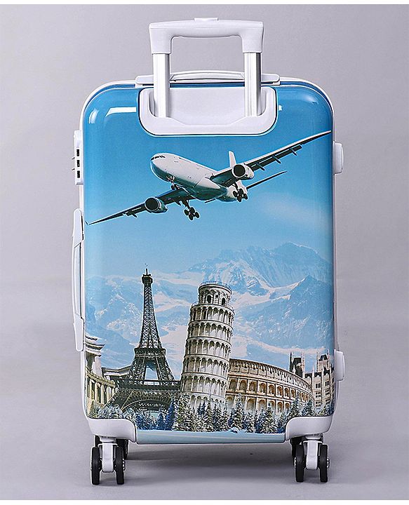 Pine Kids Trolley Luggage Bags Blue - 22 inch| Shock Resistant| Telescopic Handle| Water Resistant| Easy Zipper Closure| Durable Wheels| Number Lock