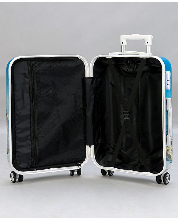 Pine Kids Trolley Luggage Bags Blue - 22 inch| Shock Resistant| Telescopic Handle| Water Resistant| Easy Zipper Closure| Durable Wheels| Number Lock