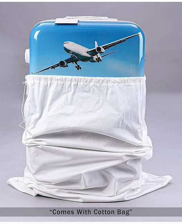 Pine Kids Trolley Luggage Bags Blue - 22 inch| Shock Resistant| Telescopic Handle| Water Resistant| Easy Zipper Closure| Durable Wheels| Number Lock