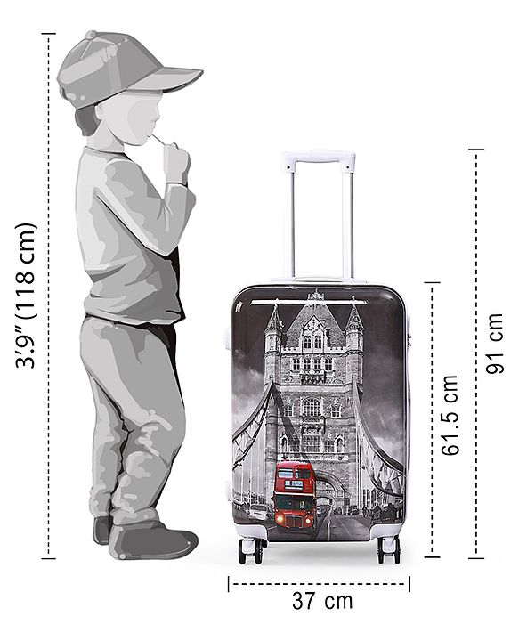 Pine Kids Trolley Luggage Bags Black - 22 inch