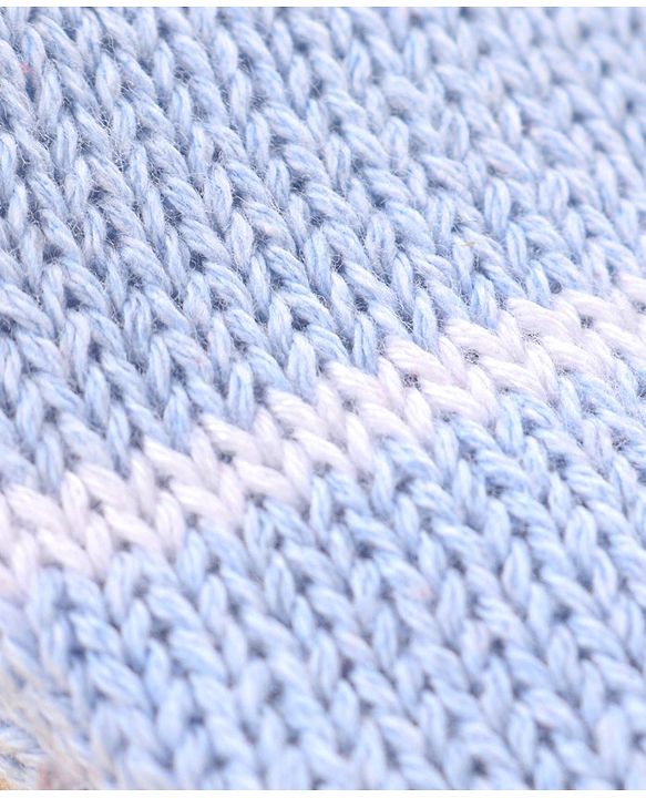 Babyhug 100% Organic Cotton Full Length Striped Fleece Pant - Blue