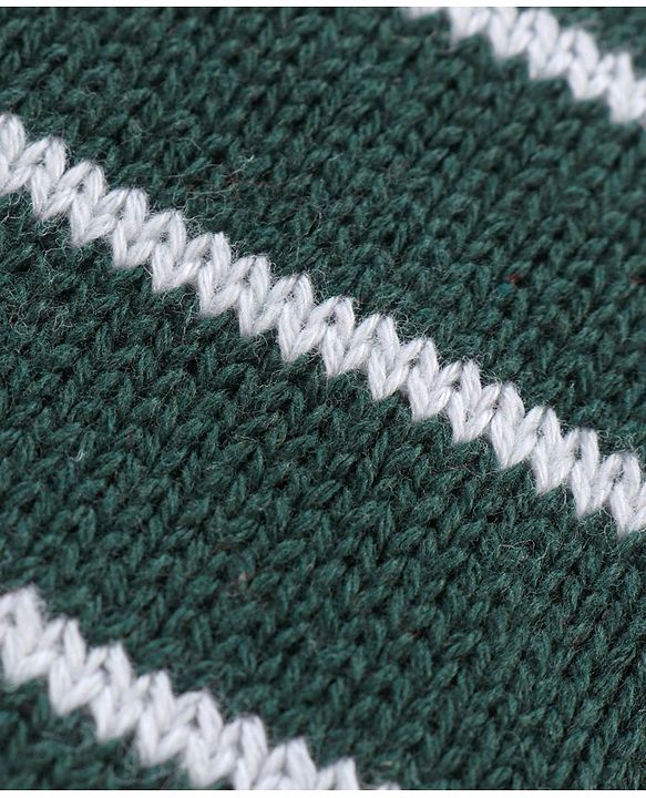Babyhug 100% Organic Cotton Full Length Striped Sweater Knit Pant - Green