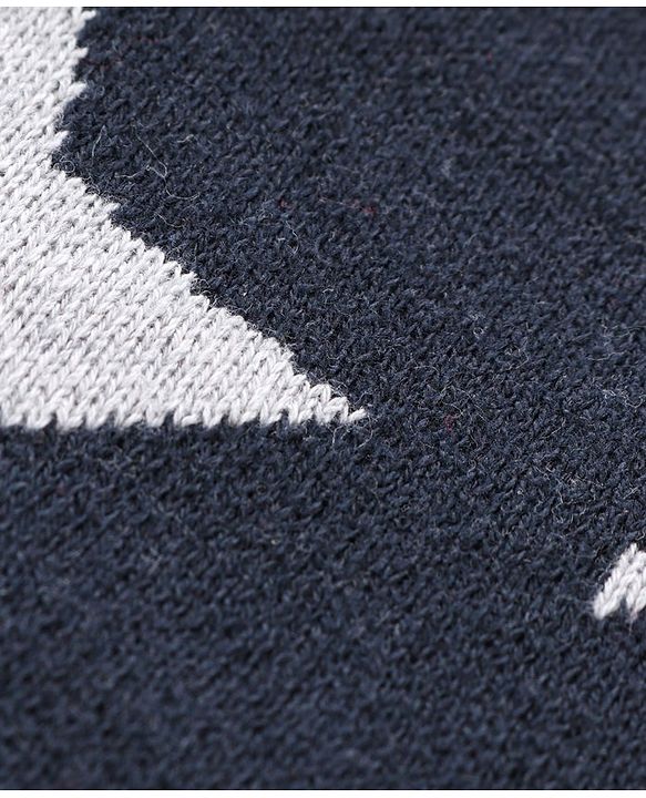 Babyhug 100% Organic Cotton Full Sleeves Sweater - Navy Grey