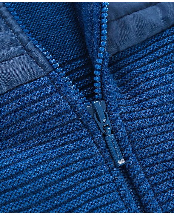 Babyhug Full Sleeves Jacket With Fox Patch - Navy Blue